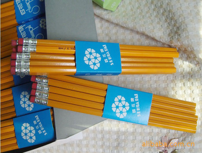 專業批發之選 四花牌普通木制帶橡皮鉛筆（黃桿）與浙江光輝文教用品義烏分公司